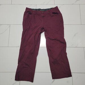 Womens burgundy CJ Banks Comfort Waist Moderate Curvy Fit Pants - Size 18W